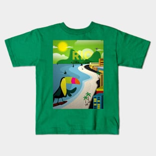 Vintage Travel Poster - Rio De Janeiro Kids T-Shirt